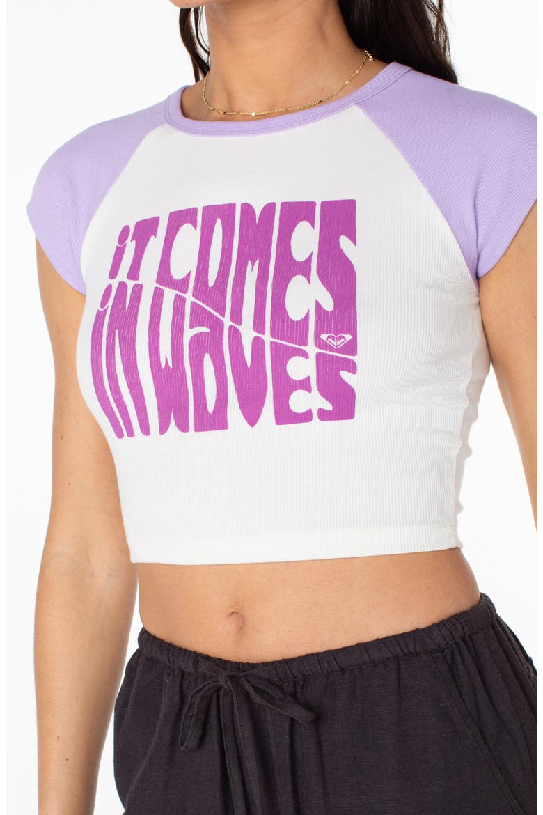 Comes in Waves Crop Graphic T-Shirt, Alternate, color, LILAC BREEZE COMES IN WAVES