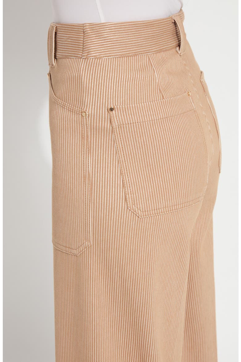 Analia Pinstriped Wide Leg Crop Jeans, Alternate, color, CINNAMON SHEEN LINE
