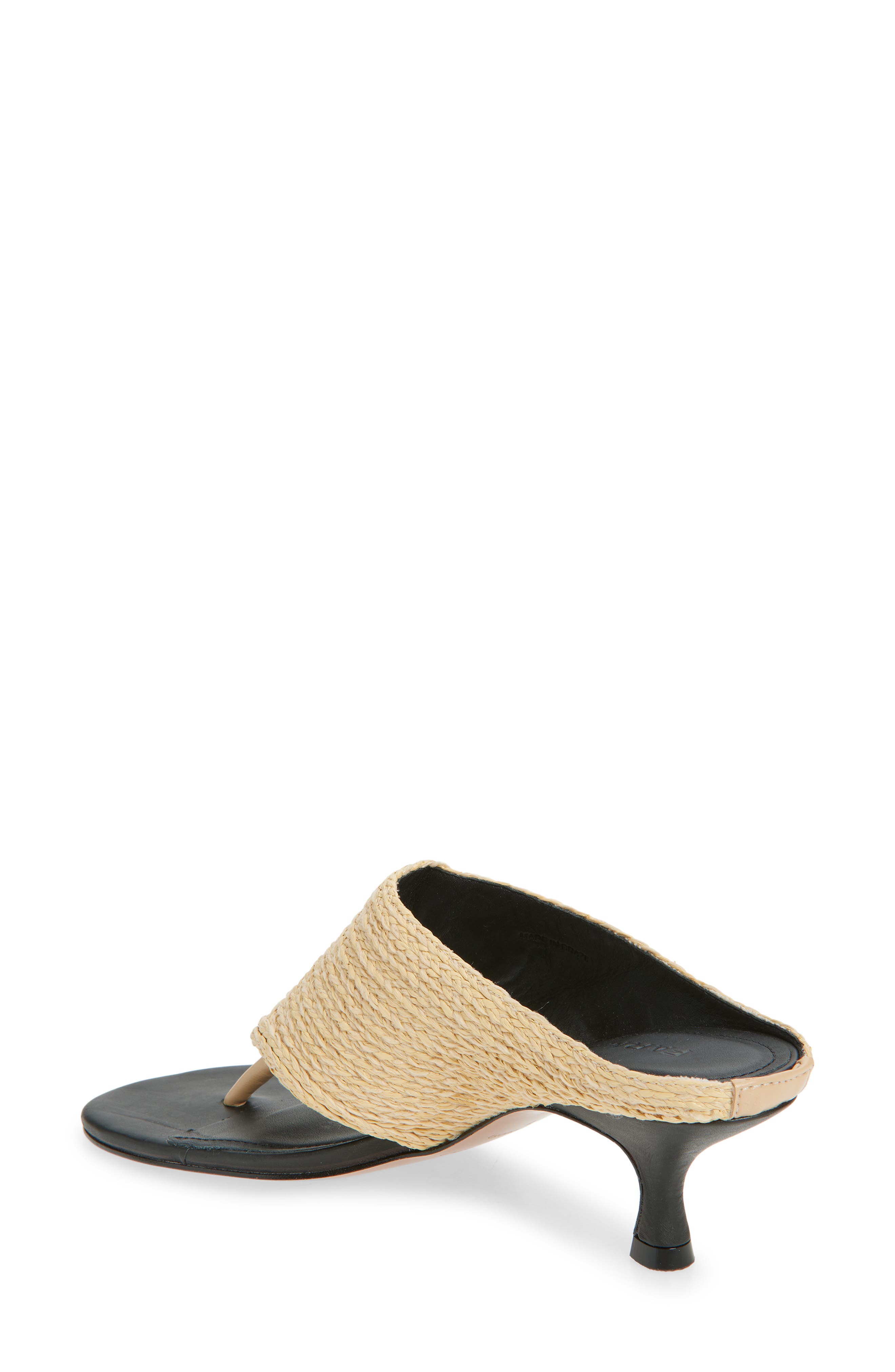 FARM Rio Icons Raffia Kitten Heel Slide Sandal, Alternate, color, Tucan Black