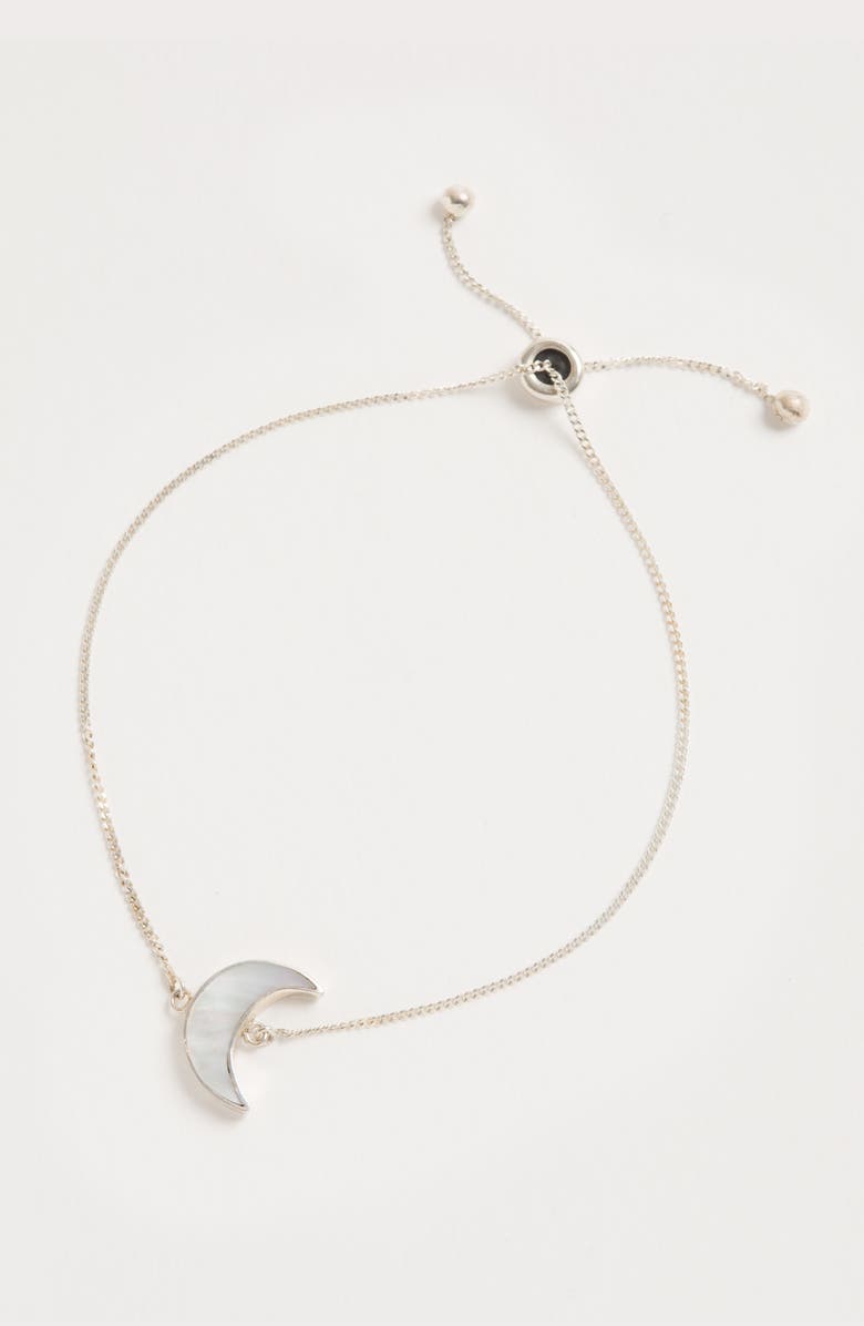 Freya Rose Adjustable Moon Bracelet, Alternate, color, Silver