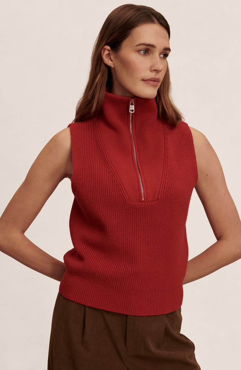 Varley Amina Half-Zip Sleeveless Sweater, Alternate, color, Lava Falls