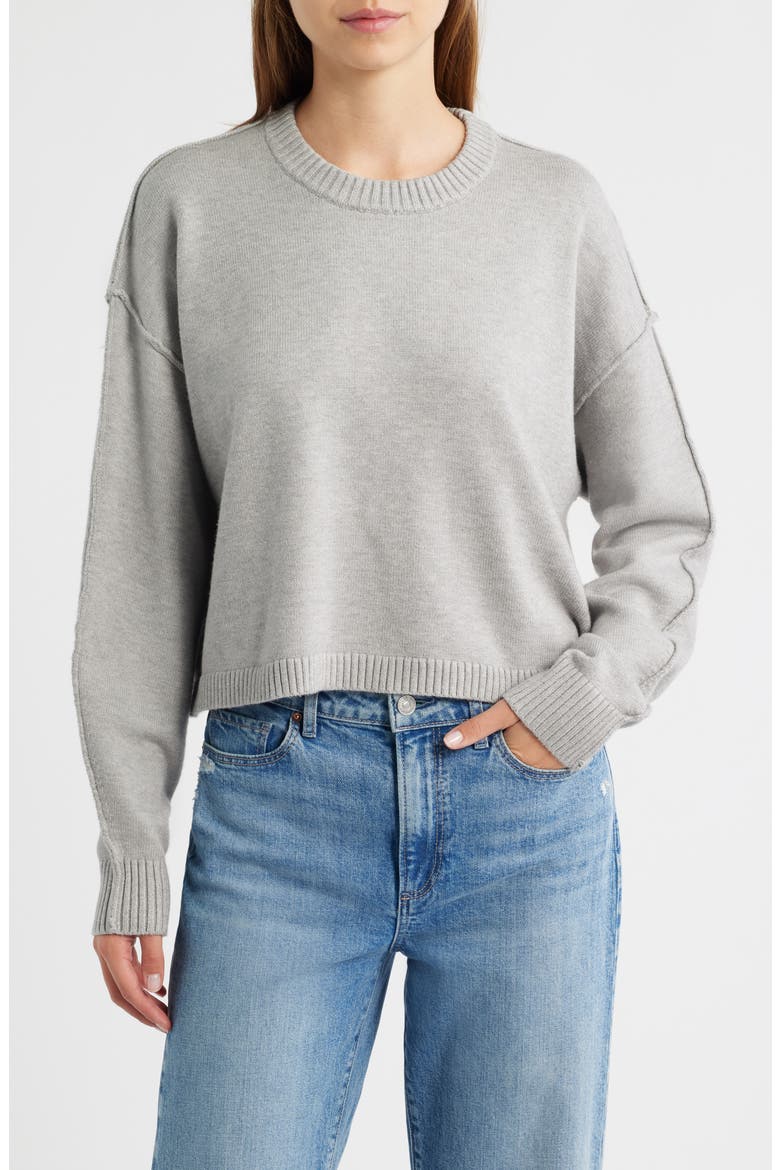 Cozy Crewneck Sweater, Main, color, MELANGE GREY