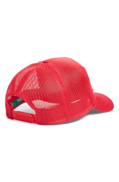 Friday Feelin ' Santa's Helper Patch Trucker Hat In Red