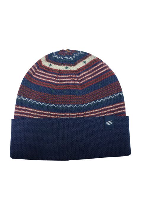 Merino Wool Modern Fair Isle Knit Beanie
