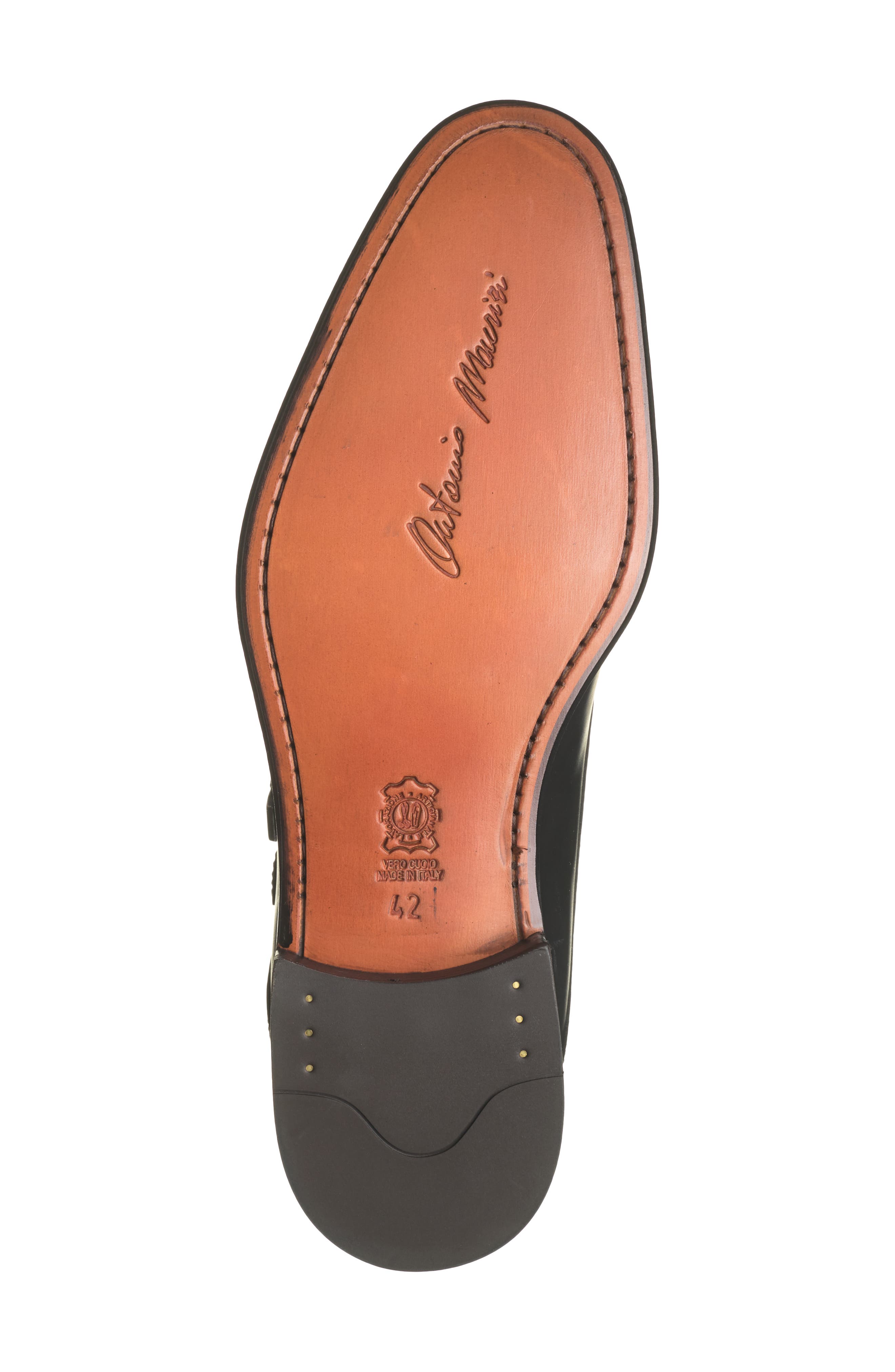 ANTONIO MAURIZI Leather Cap Toe Monk Shoe, Alternate, color, 