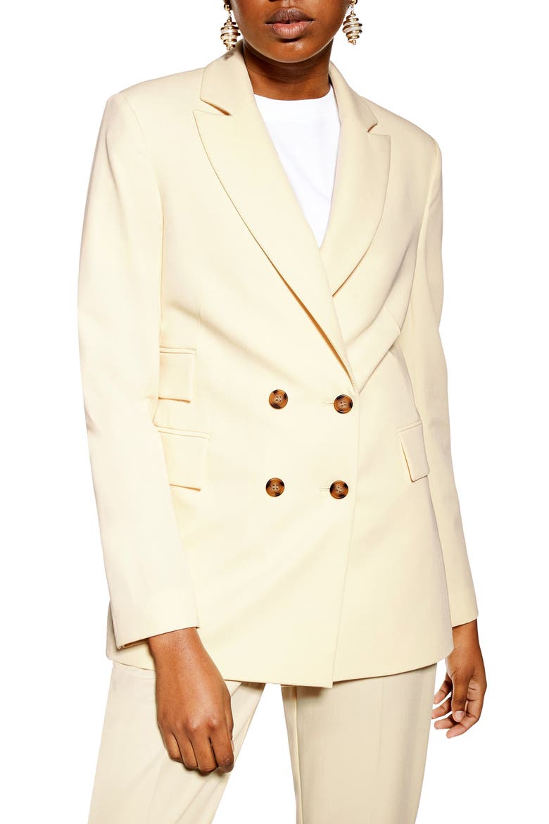 Double Breasted Jacket, Main, color, CREAM