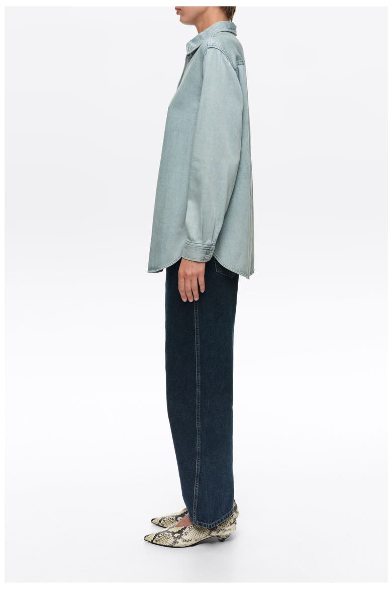 Straight Fluid Denim Shirt, Alternate, color, LIGHT BLUE