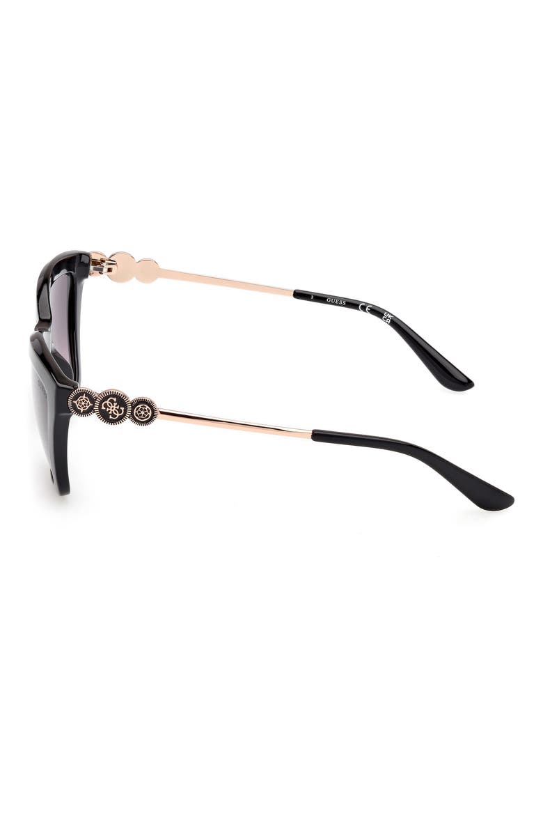 Rectangular Sunglasses, Alternate, color, BLACK/ GRADIENT SMOKE