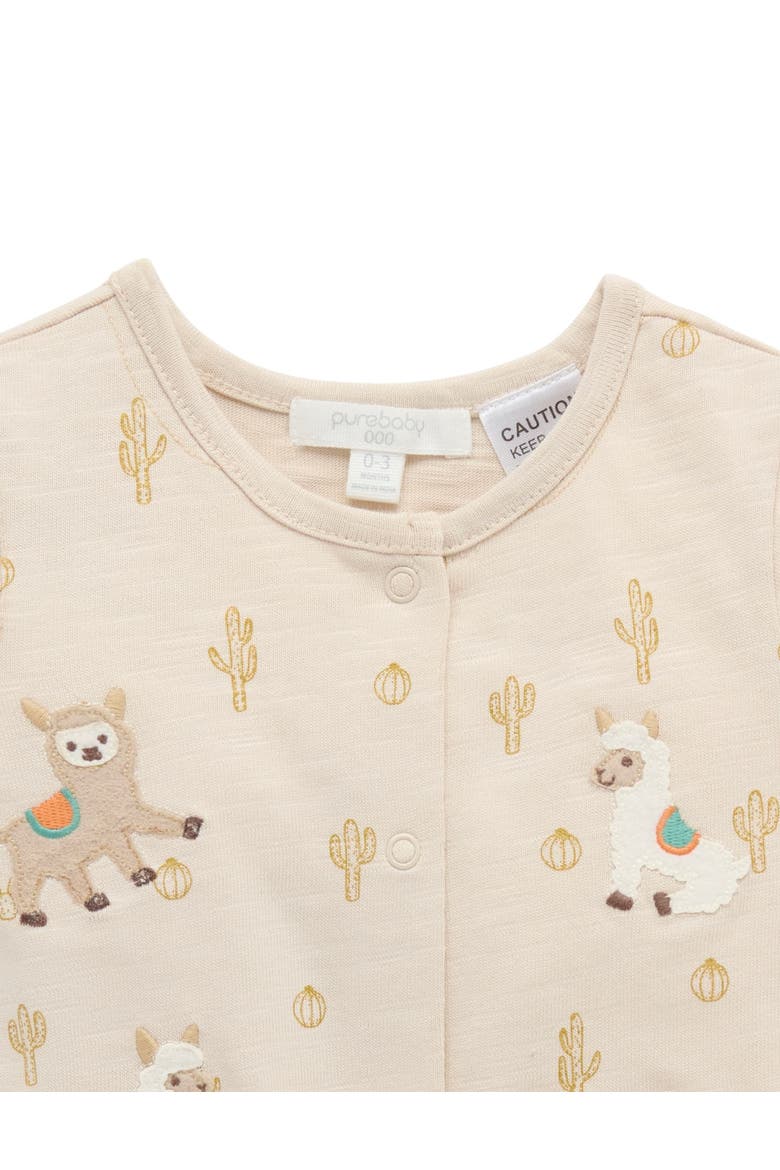 Llama Fiesta Short Romper, Alternate, color, Cacti Print