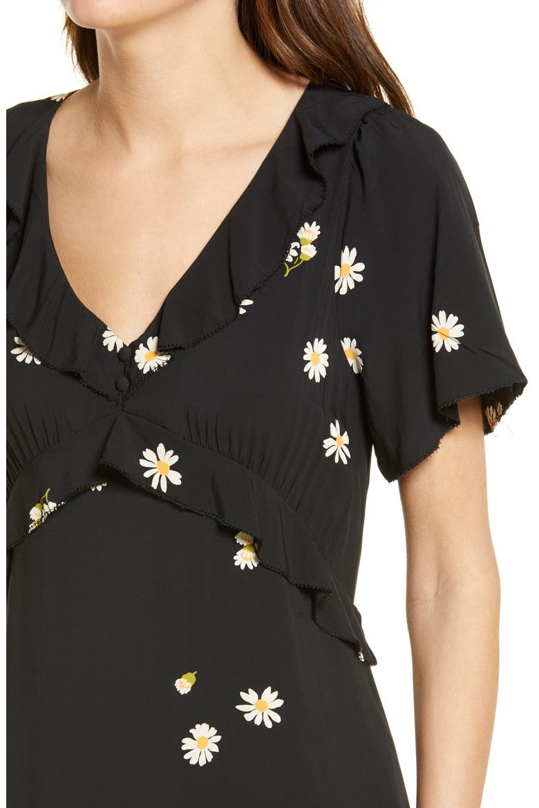Lazy Daisies Ruffle Tiered Maxi Dress, Alternate, color, TRUE BLACK