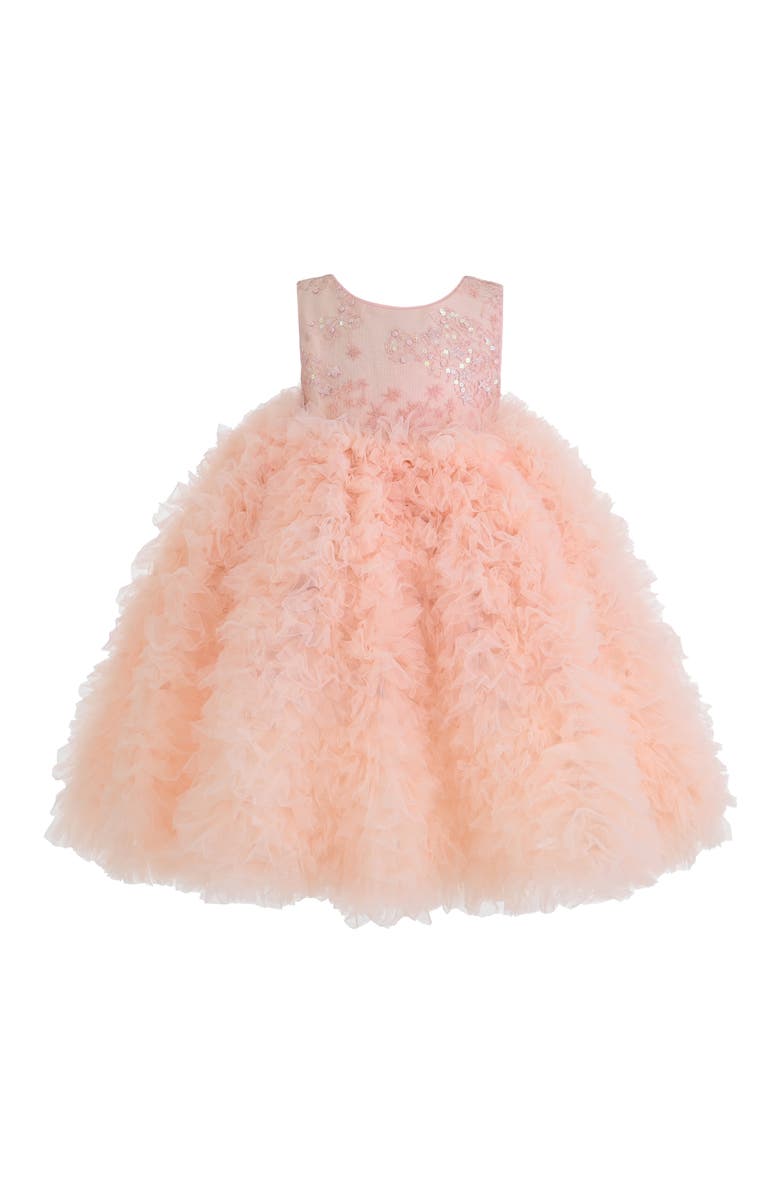 Tulleen Beatrice Ruffled Tulle Dress, Main, color, Pink
