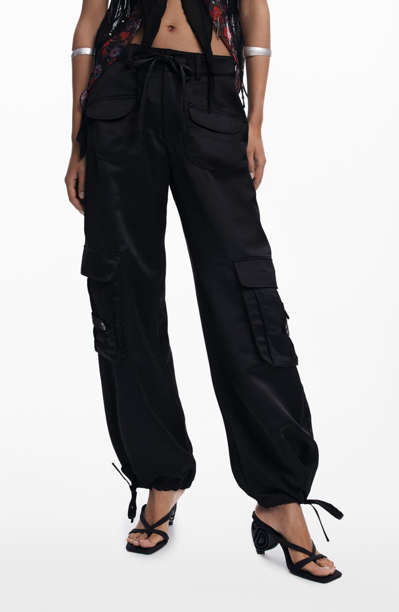 Desigual Cargo Pants, Main, color, Black