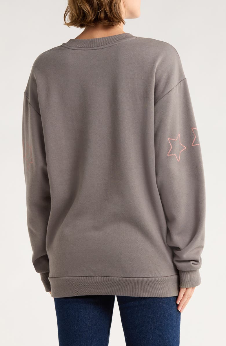 Hi Res Disco Cowboy Fleece Crewneck Sweatshirt, Alternate, color, Charcoal Gray