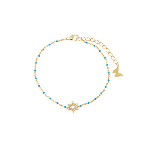 Colored Beaded Enamel Star Of David Bracelet