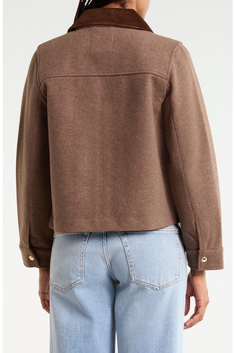 Corduroy Collar Wool Blend Jacket, Alternate, color, MINK