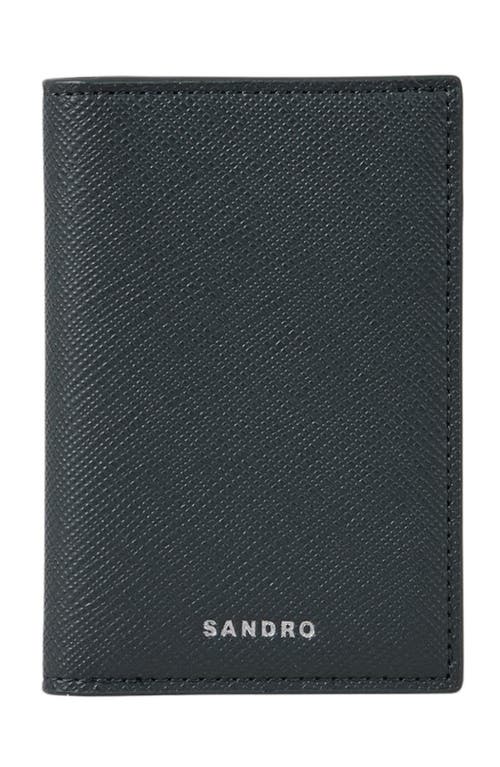 Sandro Reconstituted Leather Leather Wallet In Gray