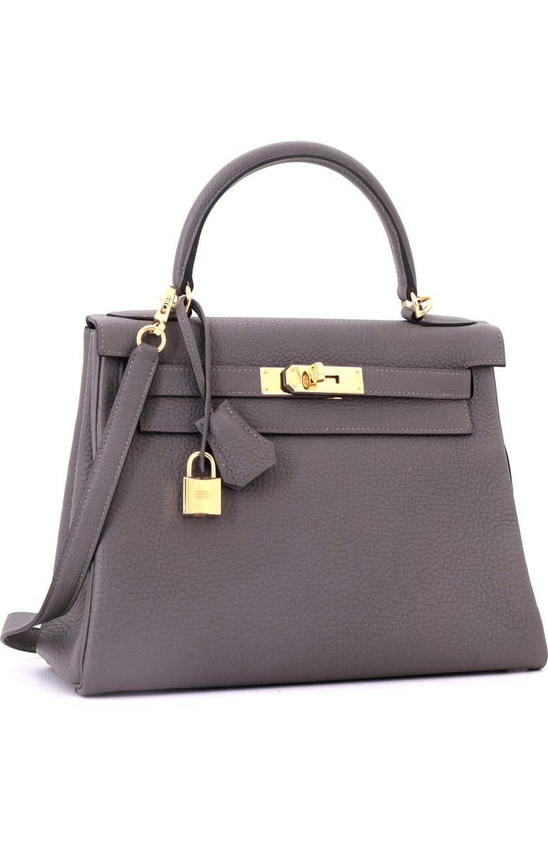 Pre-Owned Hermes Kelly Handbag Grey Togo with Gold Hardware 28, Alternate, color, Gris Meyer