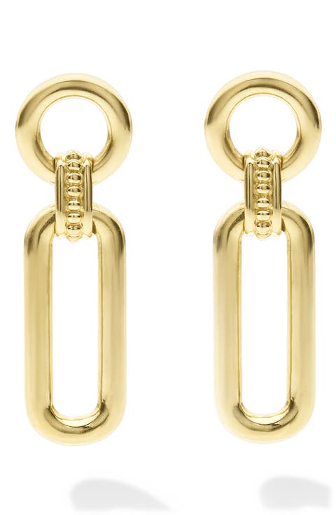 Signature Caviar Smooth Link Drop Earrings