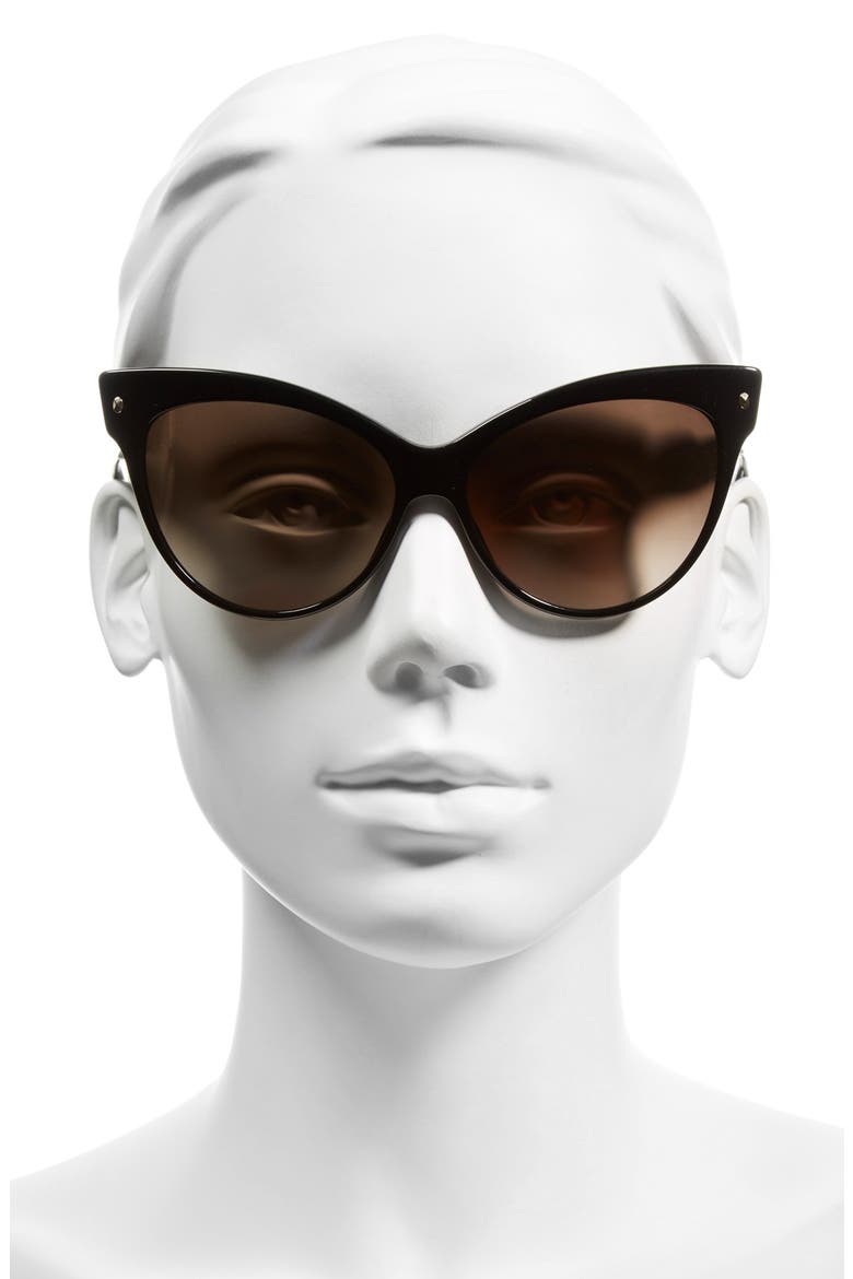 'Mohotani' 58mm Cat Eye Sunglasses, Alternate, color, BLACK