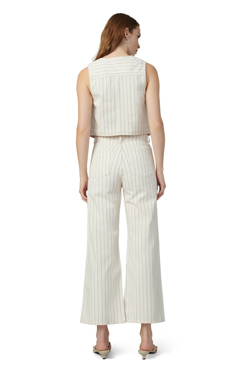 Joe's The Relaxed Stripe Stretch Cotton Crop Vest, Alternate, color, Natural Stipe