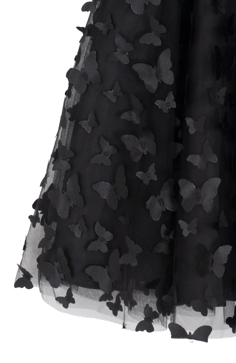 Rare Editions Kids' Butterfly 3D Mesh Party Dress, Alternate, color, Black
