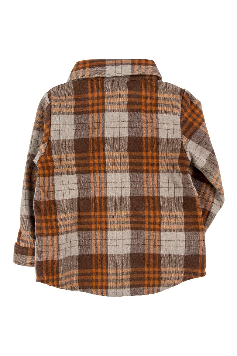 Kid's Jacob Plaid Cotton Flannel Button-Up Shirt, Alternate, color, BROWN