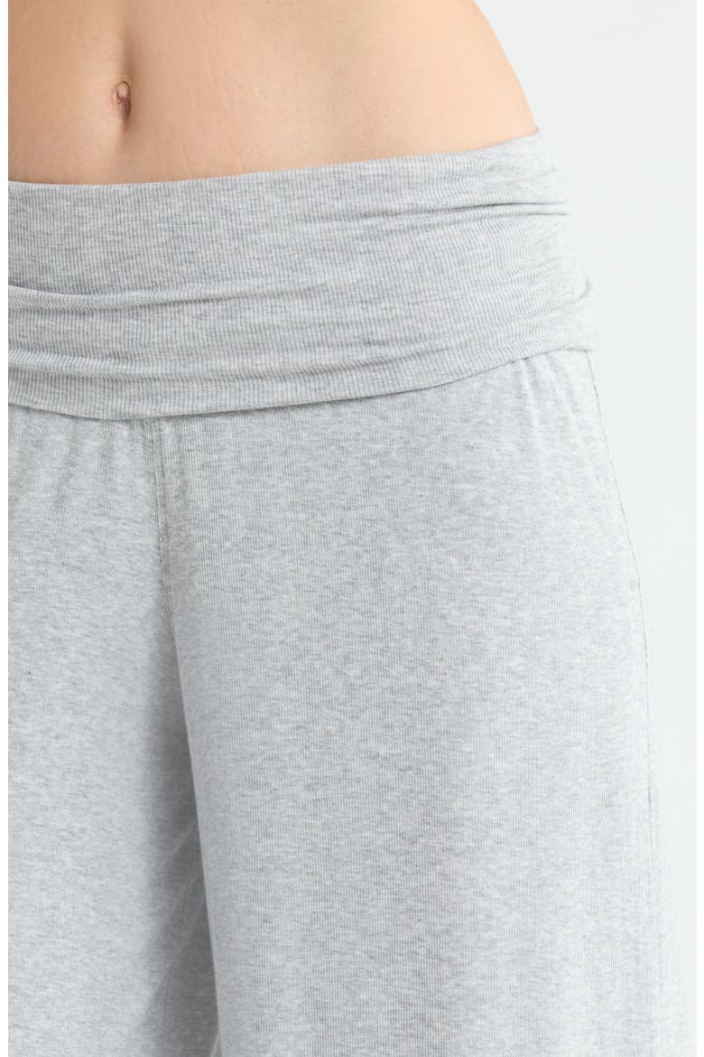 Rib Foldover Waist Pajama Pants, Alternate, color, NAPPING DOVE HEATHER
