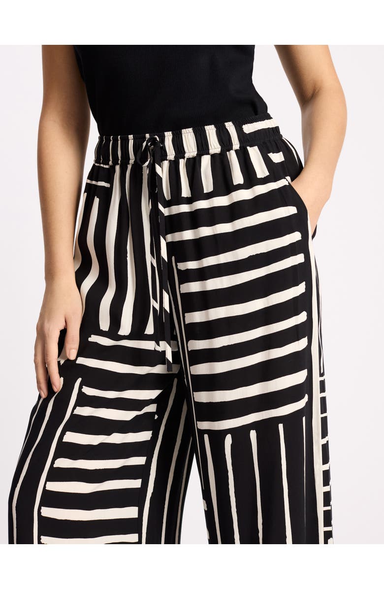Albaray Patchwork Stripe Trouser, Alternate, color, Black