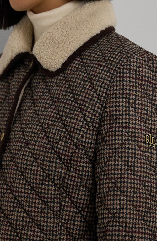 Ralph Lauren Lauren Quilted Blazer With Faux Shearling Lining In Brown
