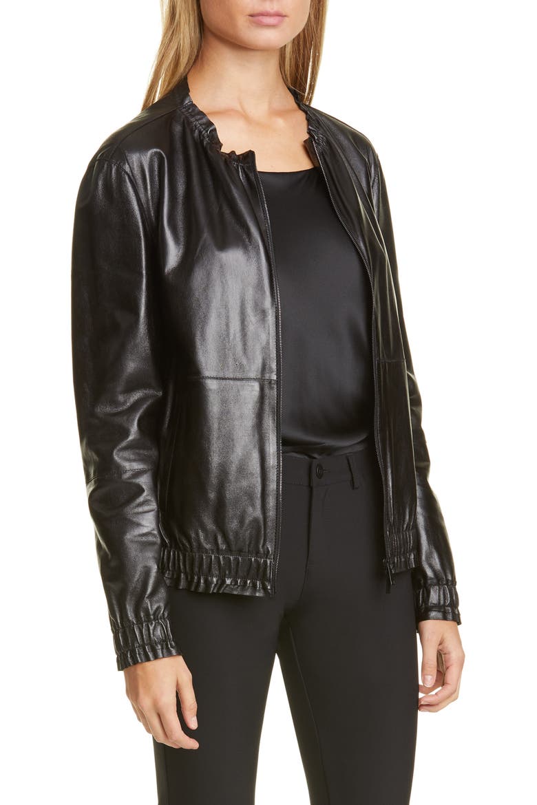 Rylan Leather Jacket, Main, color, BLACK