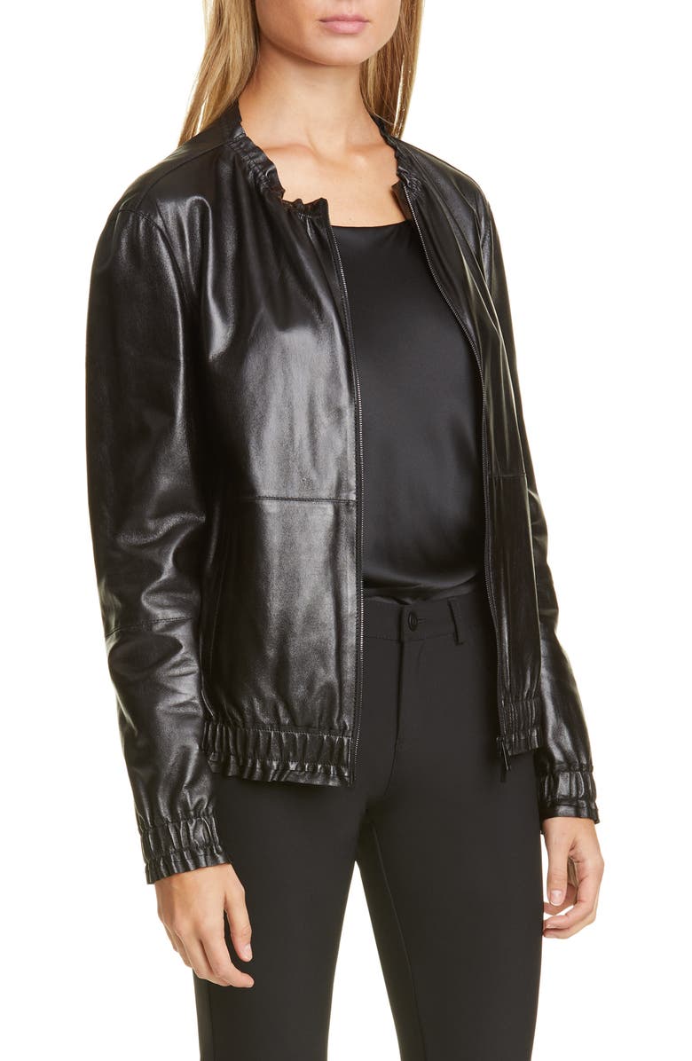 Lafayette 148 New York Rylan Leather Jacket, Main, color,