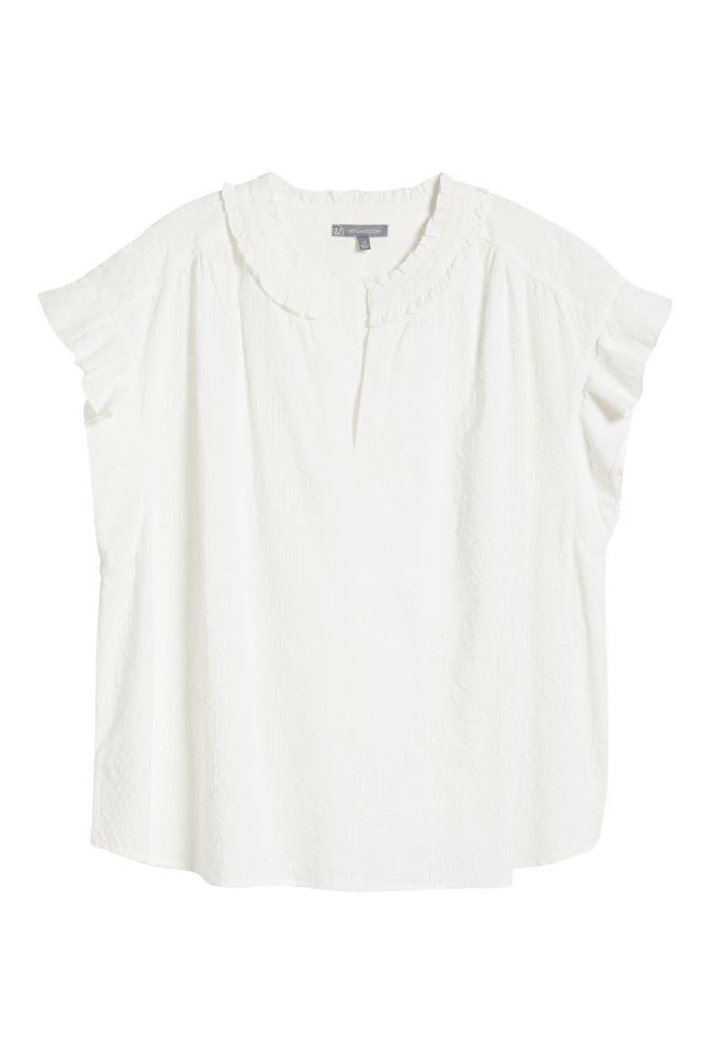 Cap Sleeve Woven Shirt, Alternate, color, OFF WHITE