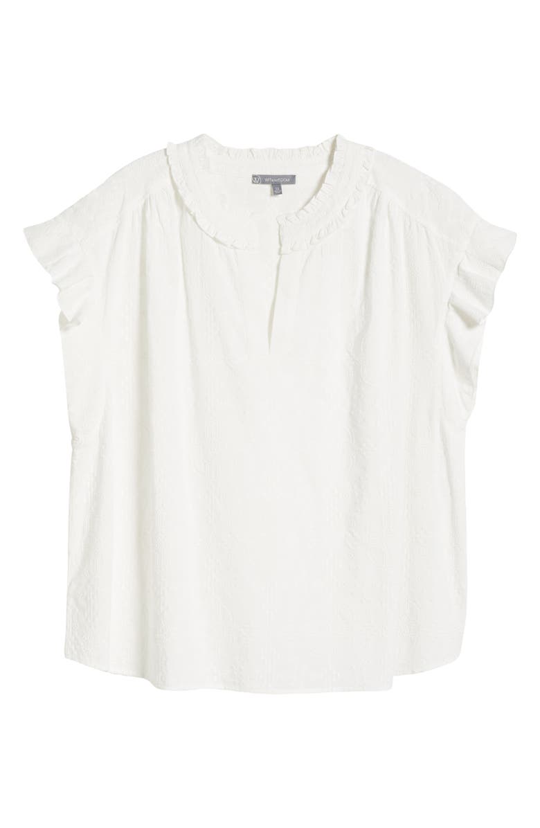 Wit & Wisdom Cap Sleeve Woven Shirt, Alternate, color, Off White