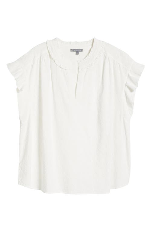 Wit & Wisdom Cap Sleeve Woven Shirt In White