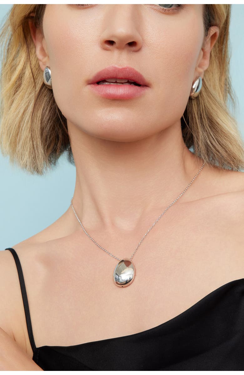 Oradina Sterling Silver Reflection Pendant Necklace, Alternate, color, Silver