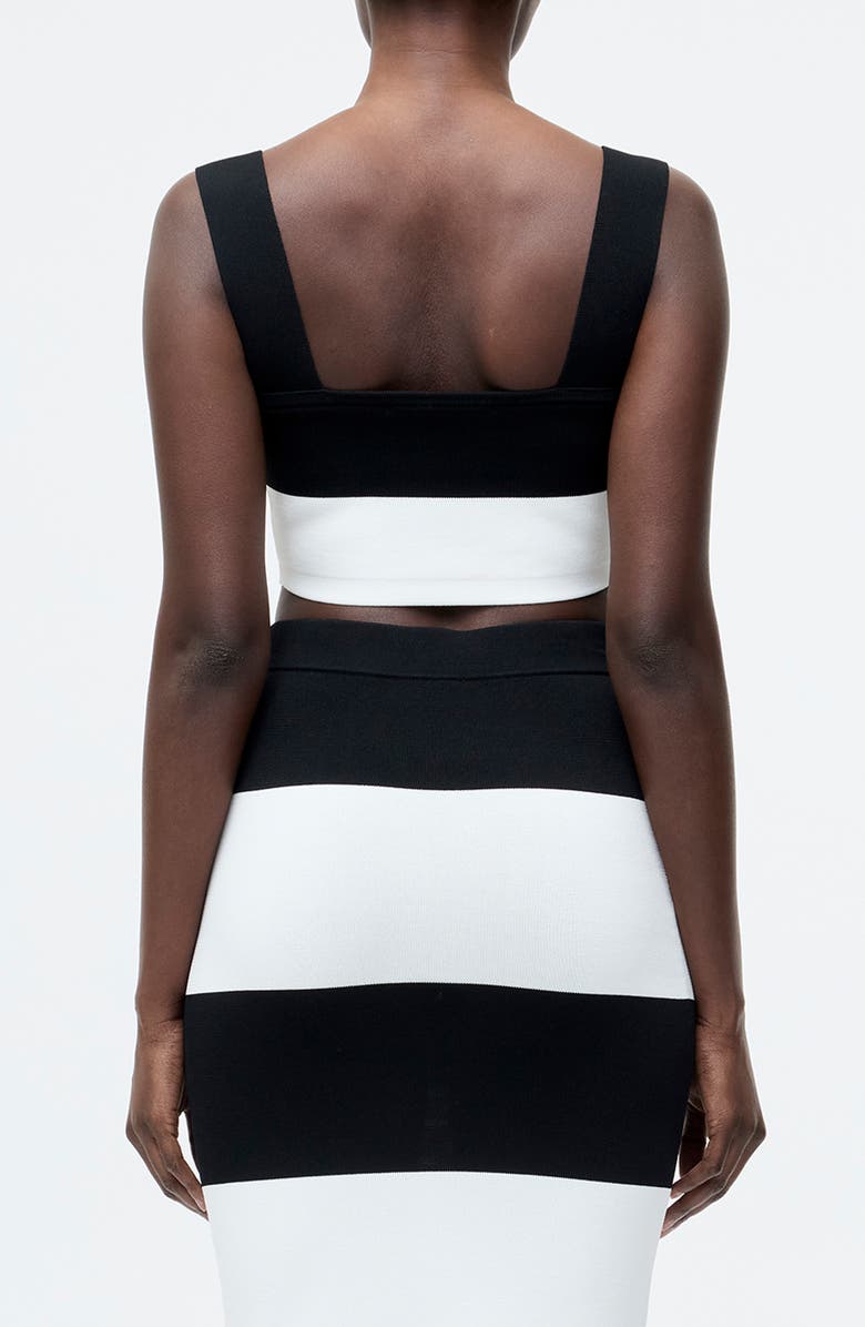 French Connection Crop Knit Tank, Alternate, color, Black Summer White