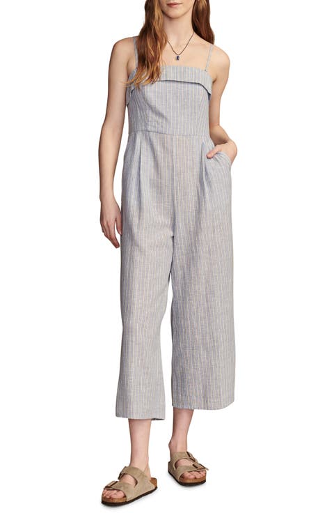 Stripe Cotton & Linen Jumpsuit