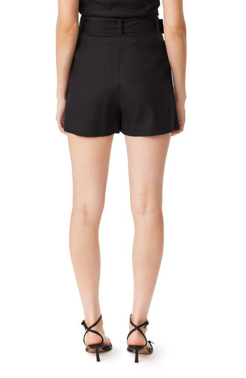 Habitual Belted Pleated Linen Blend Shorts
