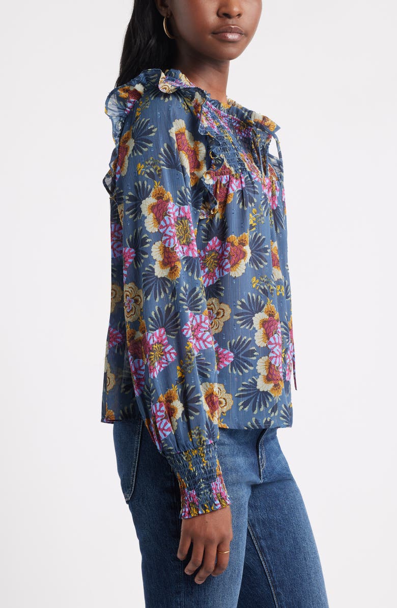 Treasure & Bond Smock Yoke Top, Alternate, color, Green Gables Blooming