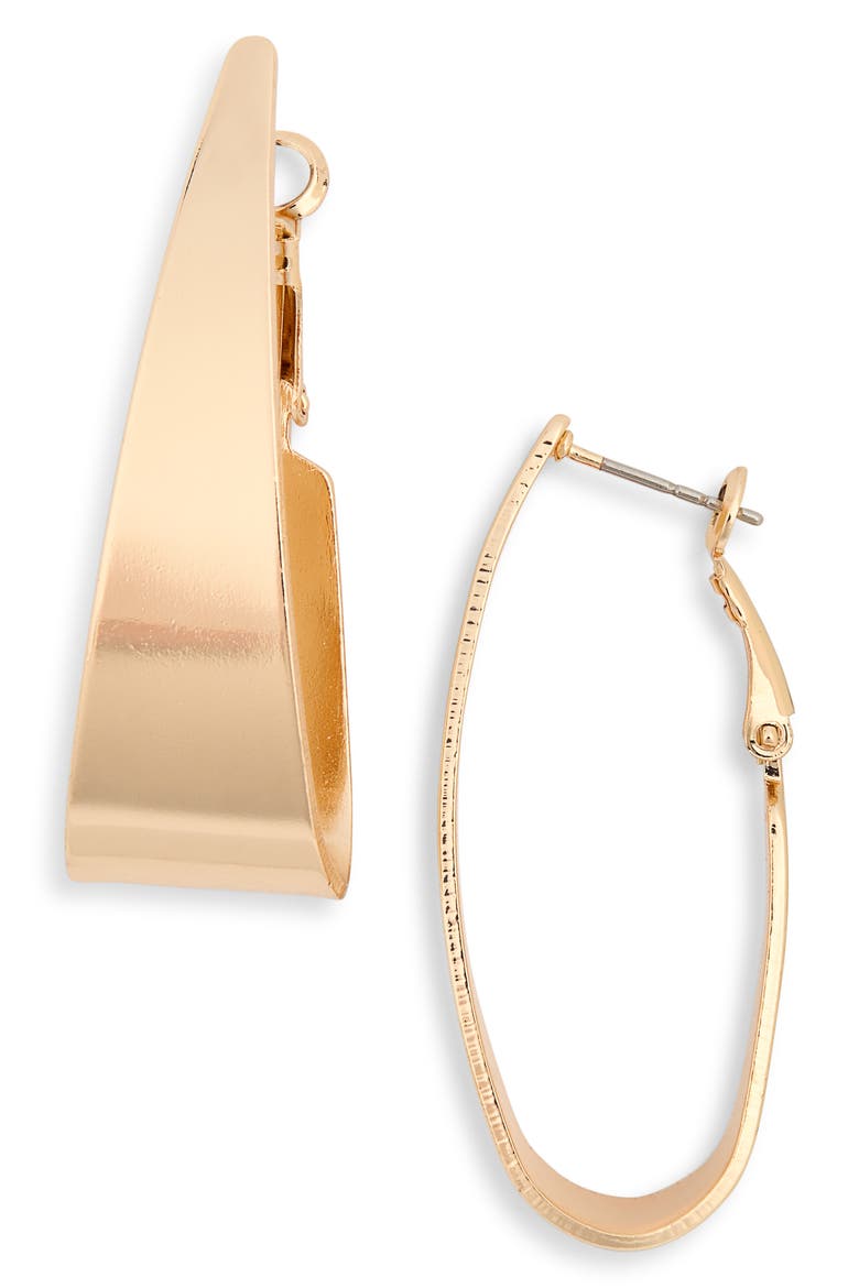 Oval Hoop Earrings, Main, color, GOLD