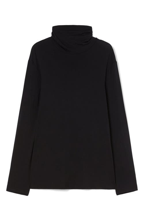 Marina Rinaldi Tirreno Turtleneck Jersey Top In Black