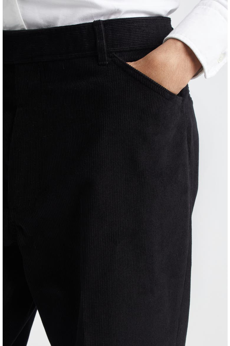 Cotton Corduroy Tapered Leg Chinos, Alternate, color, BLACK