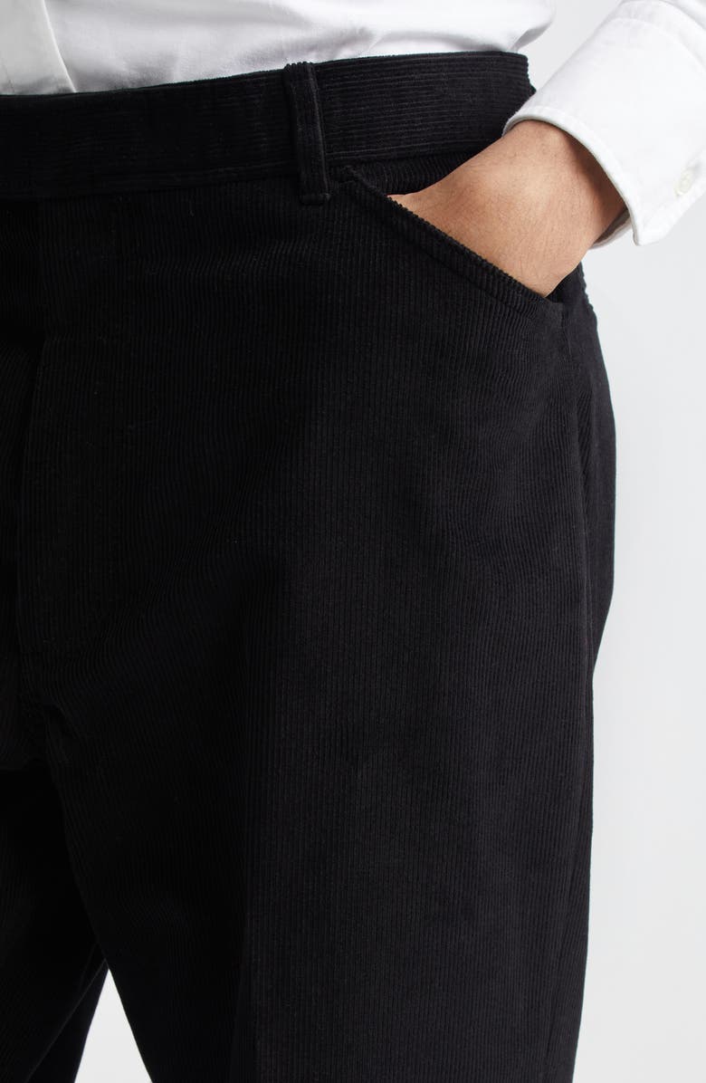 Thom Browne Cotton Corduroy Tapered Leg Chinos, Alternate, color, Black