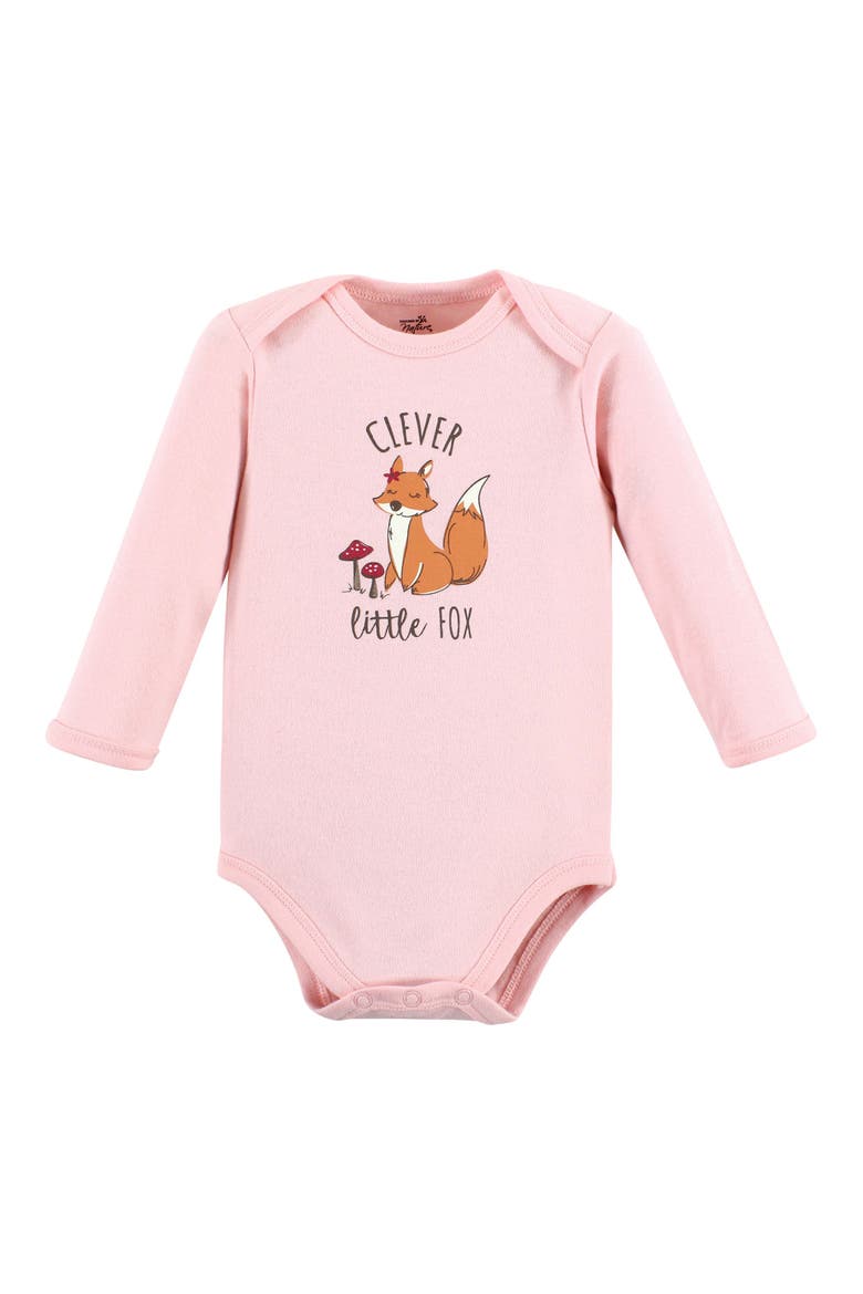 Organic Long-Sleeve Bodysuit 3Pk, Alternate, color, Girl Woodland Alphabet