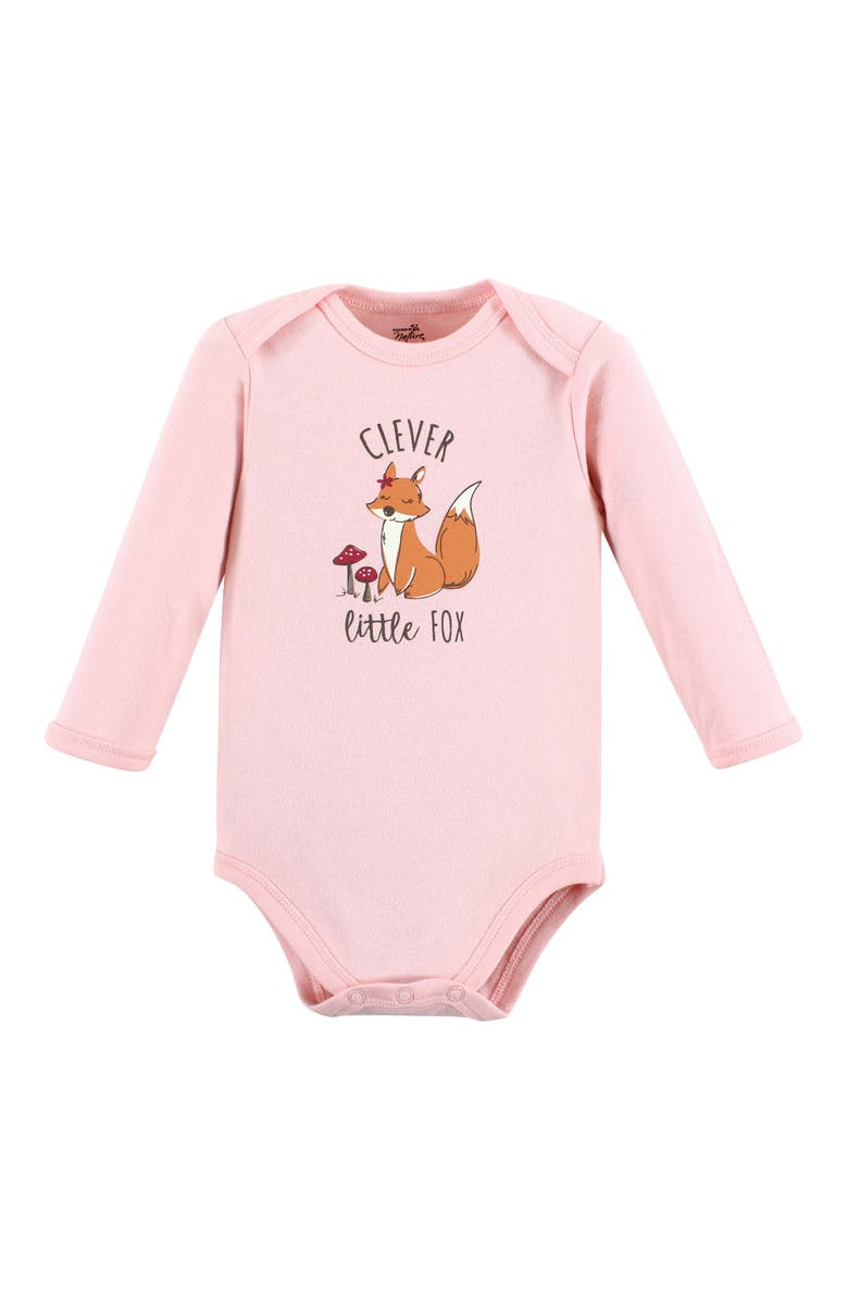 Touched by Nature Organic Long-Sleeve Bodysuit 3Pk, Alternate, color, Girl Woodland Alphabet