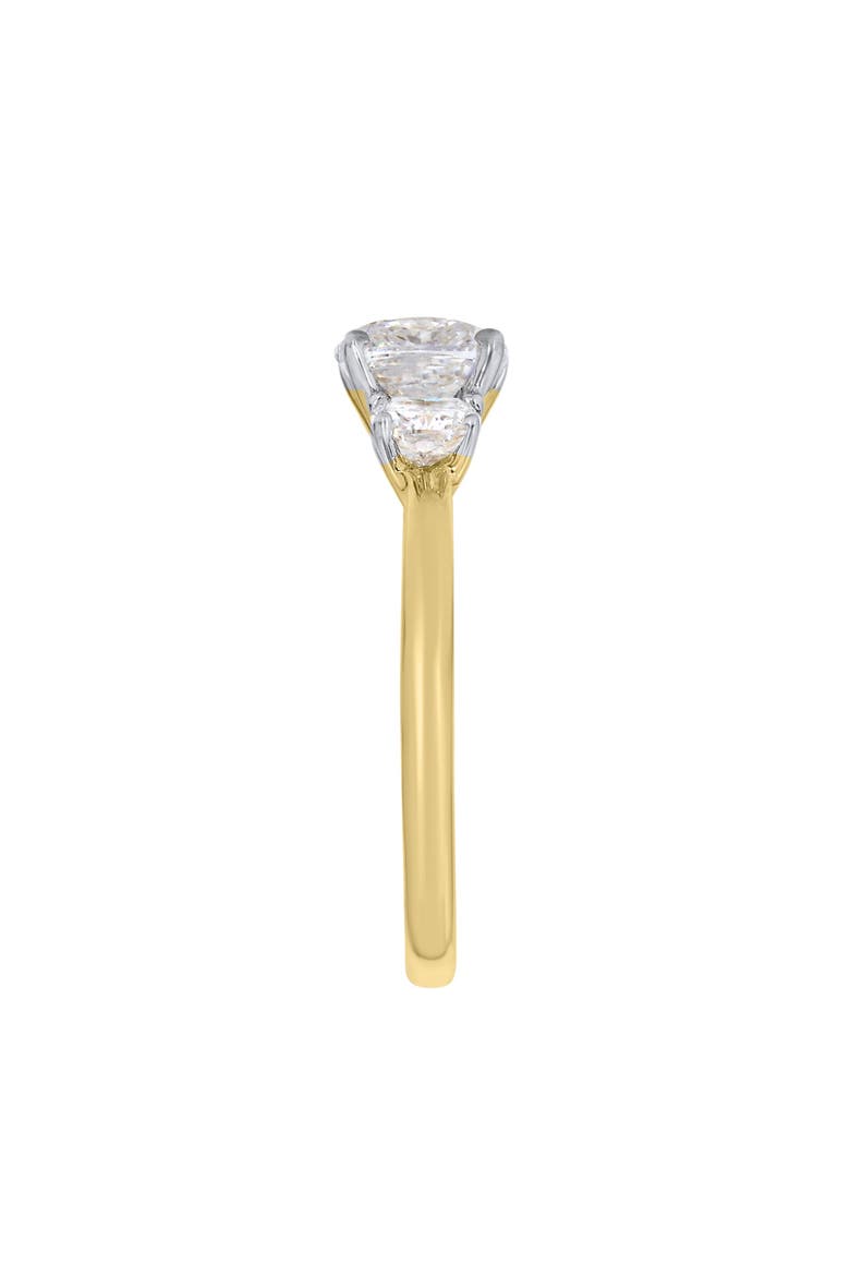 Kahini 14K Gold Cushion Lab Grown Diamond Three Stone Engagement Ring - 2.15 Cts, Alternate, color, 14K Yellow Gold