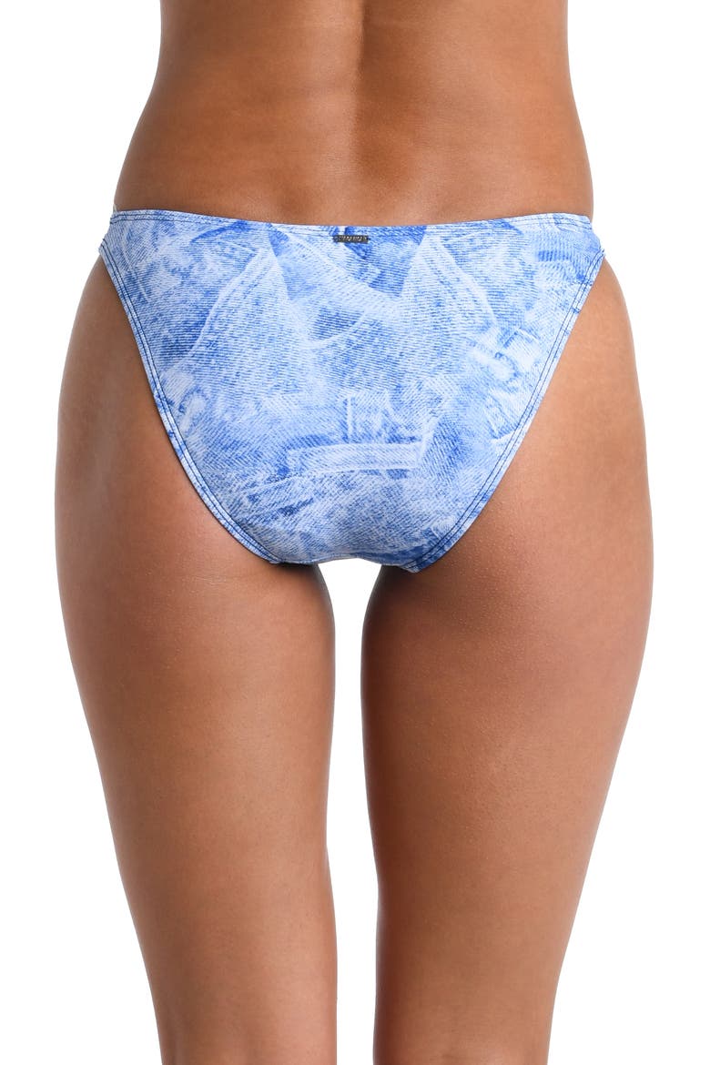 Jean Denim Scoop Front Cheeky Cut Bikini Bottoms, Alternate, color, BLUE