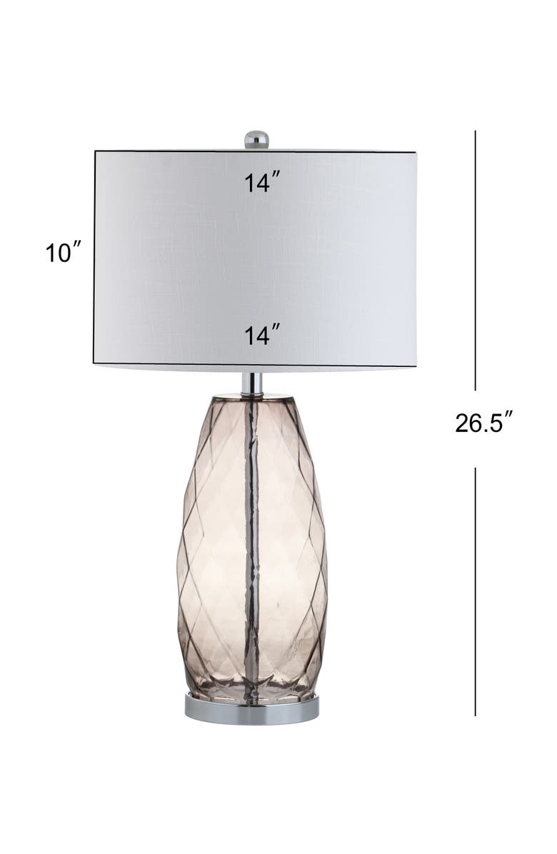 JONATHAN Y Juliette 26.5" Glass/Metal LED Table Lamp, Alternate, color, Smoked Gray