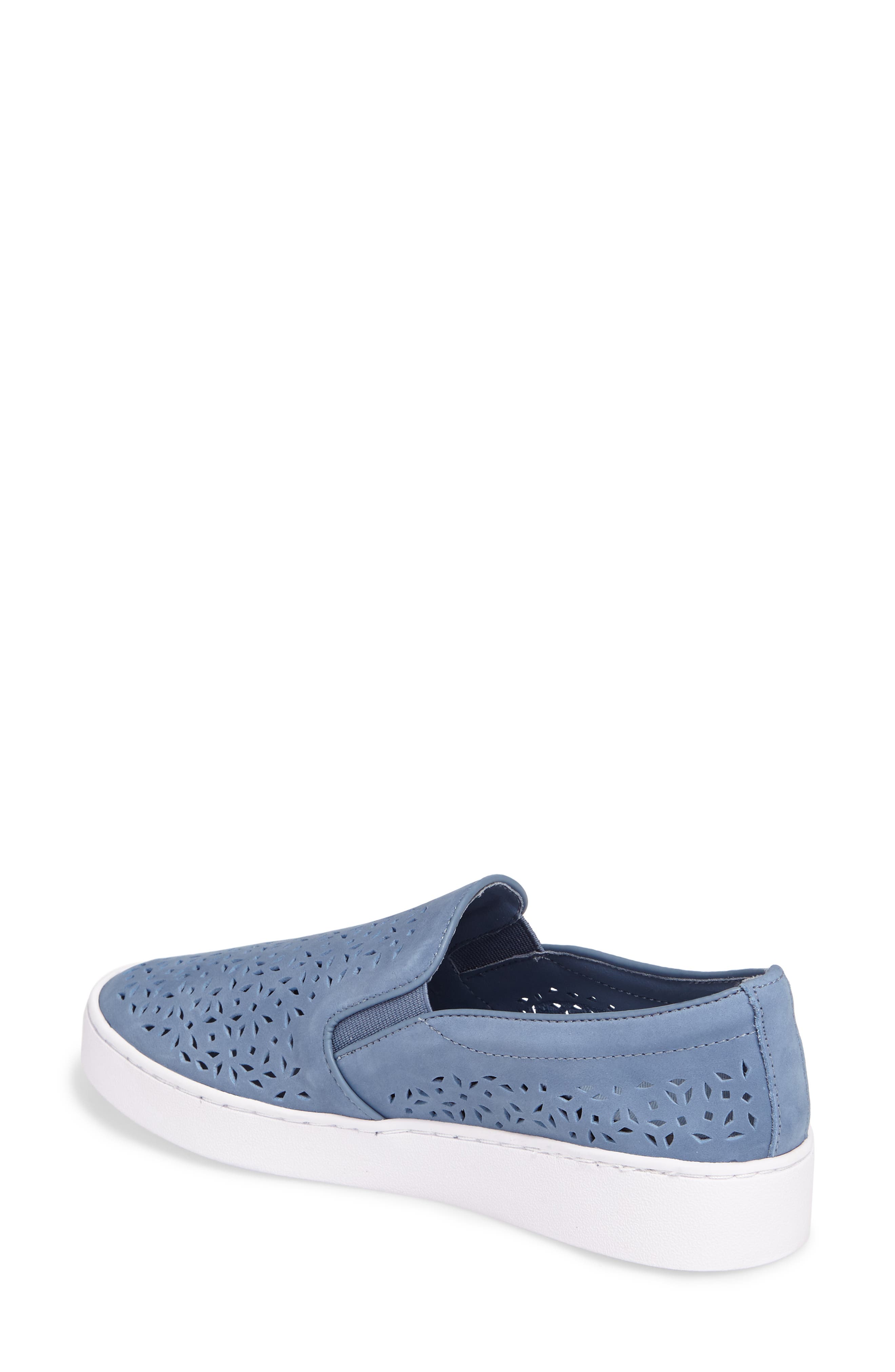 Perforated Slip-On Sneaker, Alternate, color, LIGHT BLUE NUBUCK