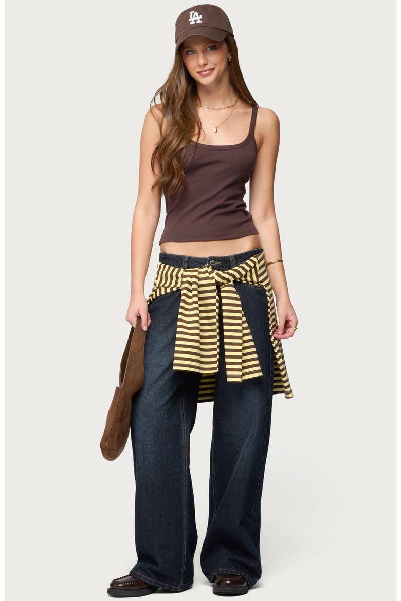 Basic Babe Crop Tank Top, Alternate, color, BROWN